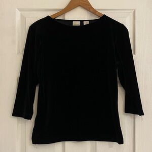 Black Velvet 3/4 Sleeve Blouse and Skirt Set